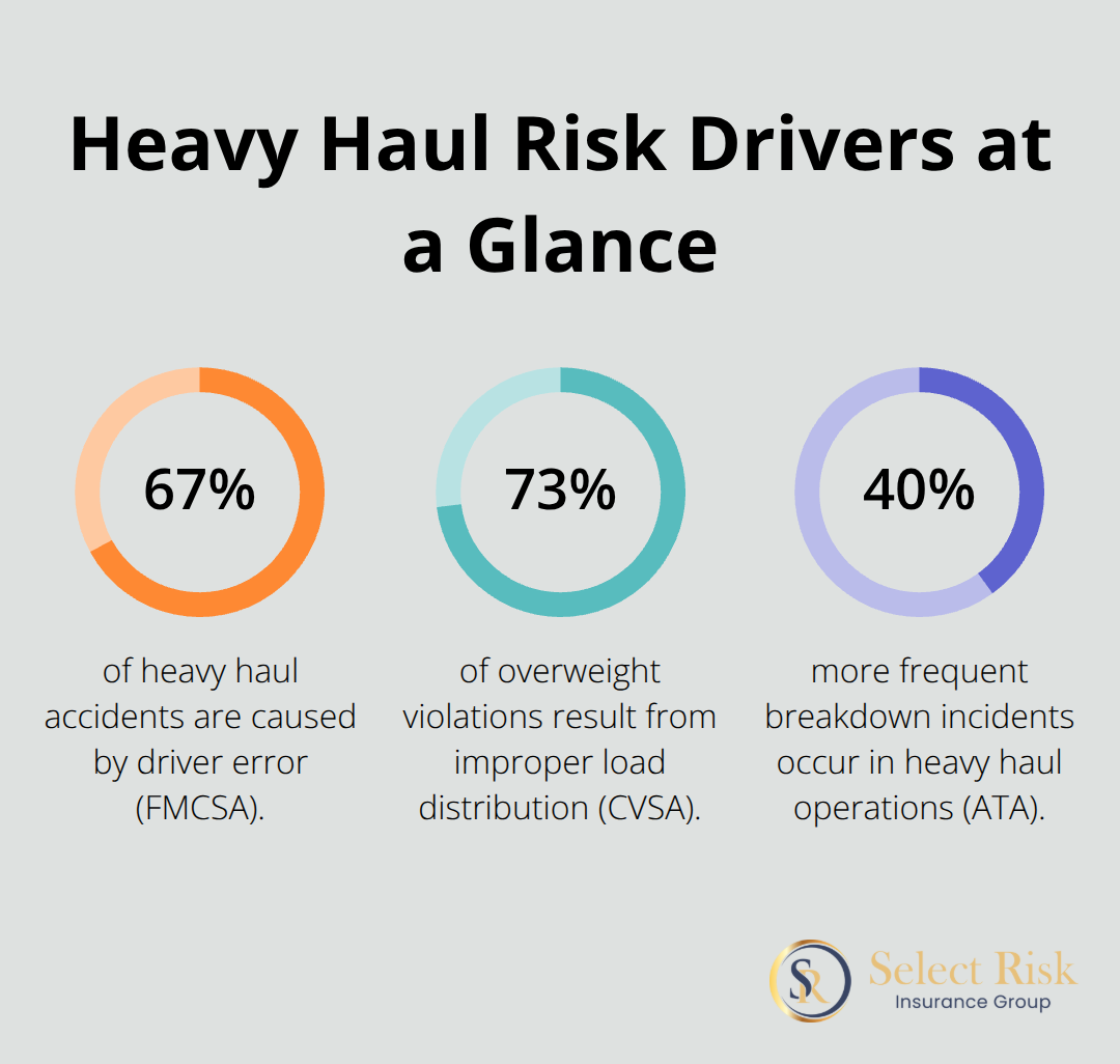 Percentages highlighting major risk drivers in heavy haul operations. - Oversize load insurance