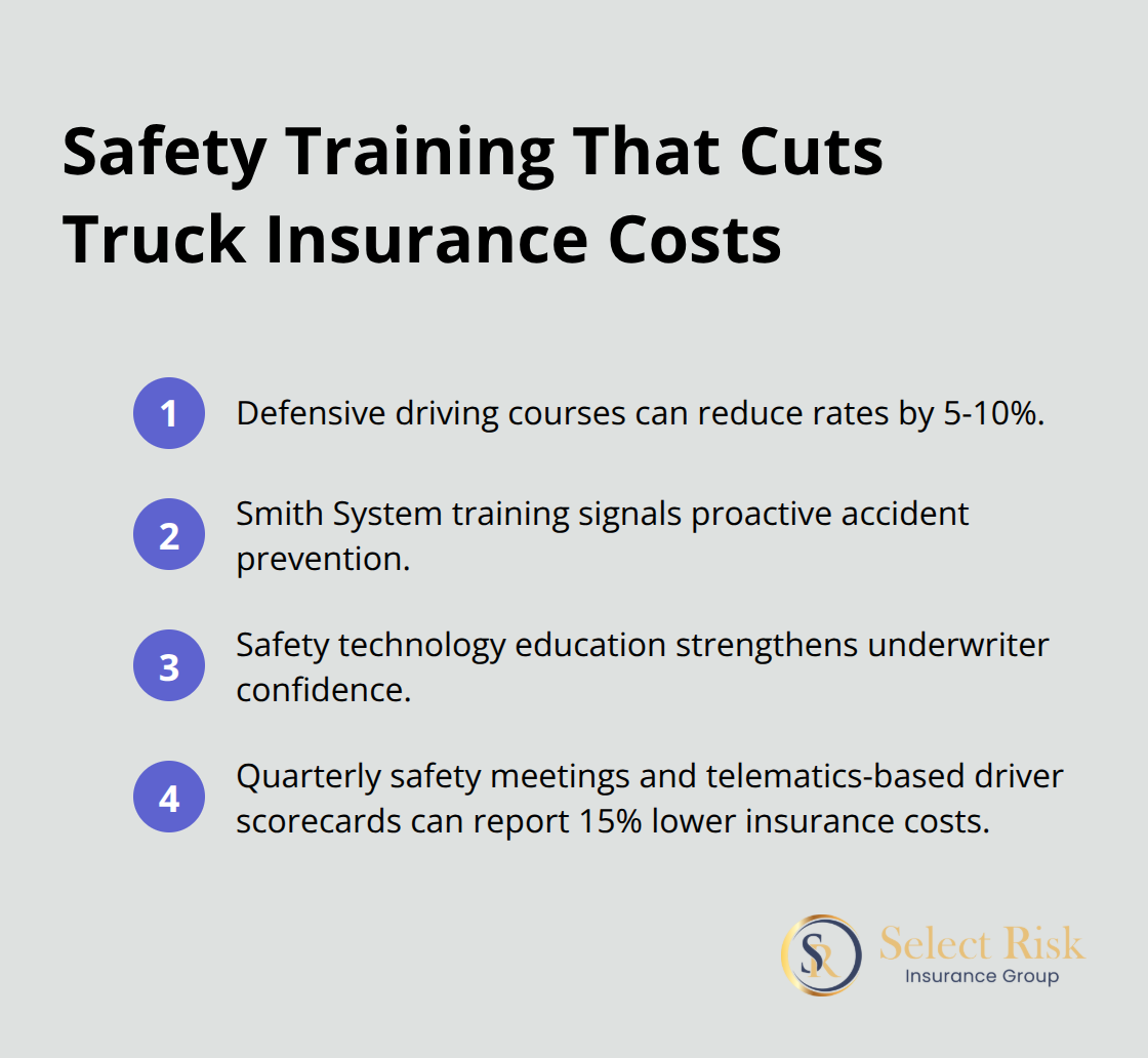 Key training programs linked to lower truck insurance premiums - Truck underwriting factors