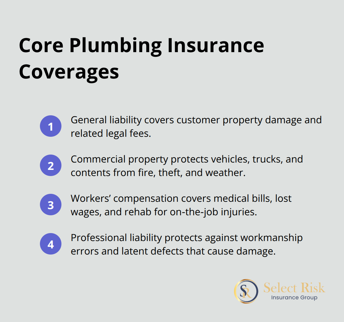 Four essential insurance coverages for plumbing contractors in Louisiana and what each one protects.